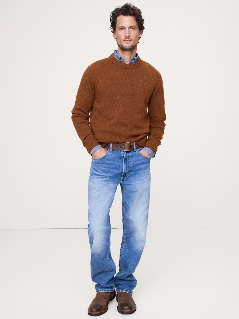 Italian Merino-Blend Crew-Neck Sweater