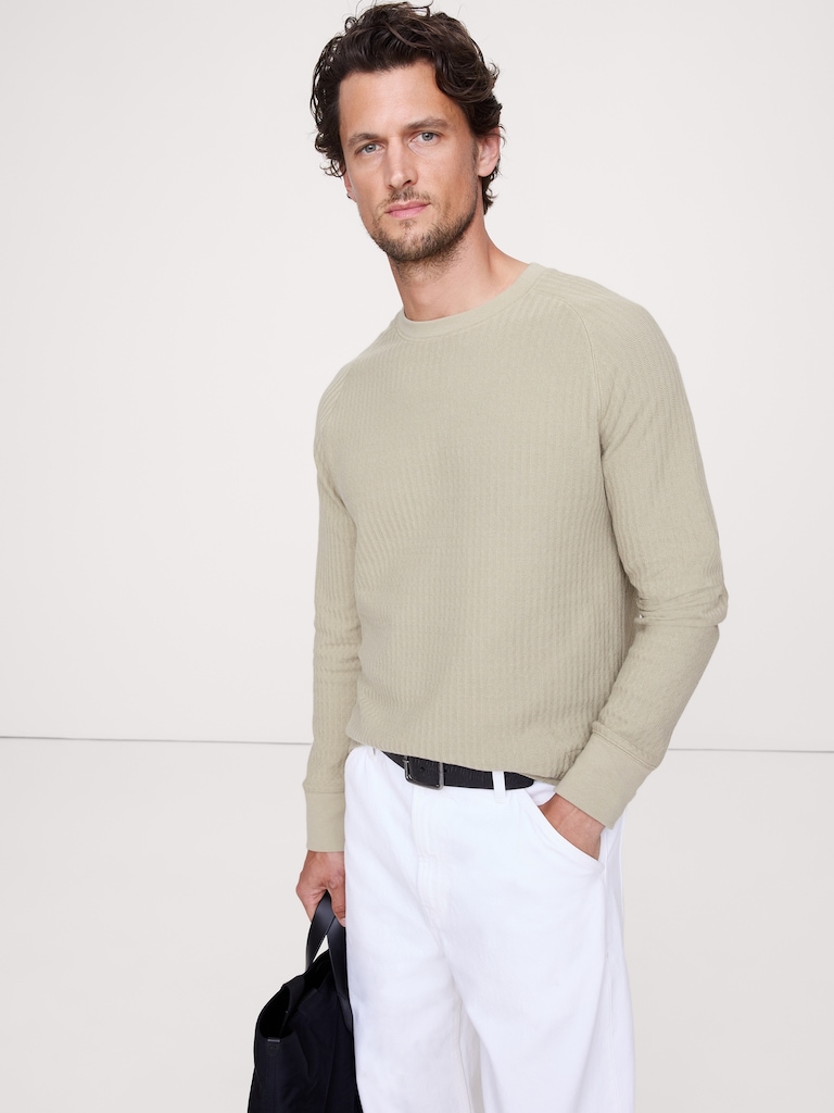 Slub Double-Knit Herringbone T-Shirt