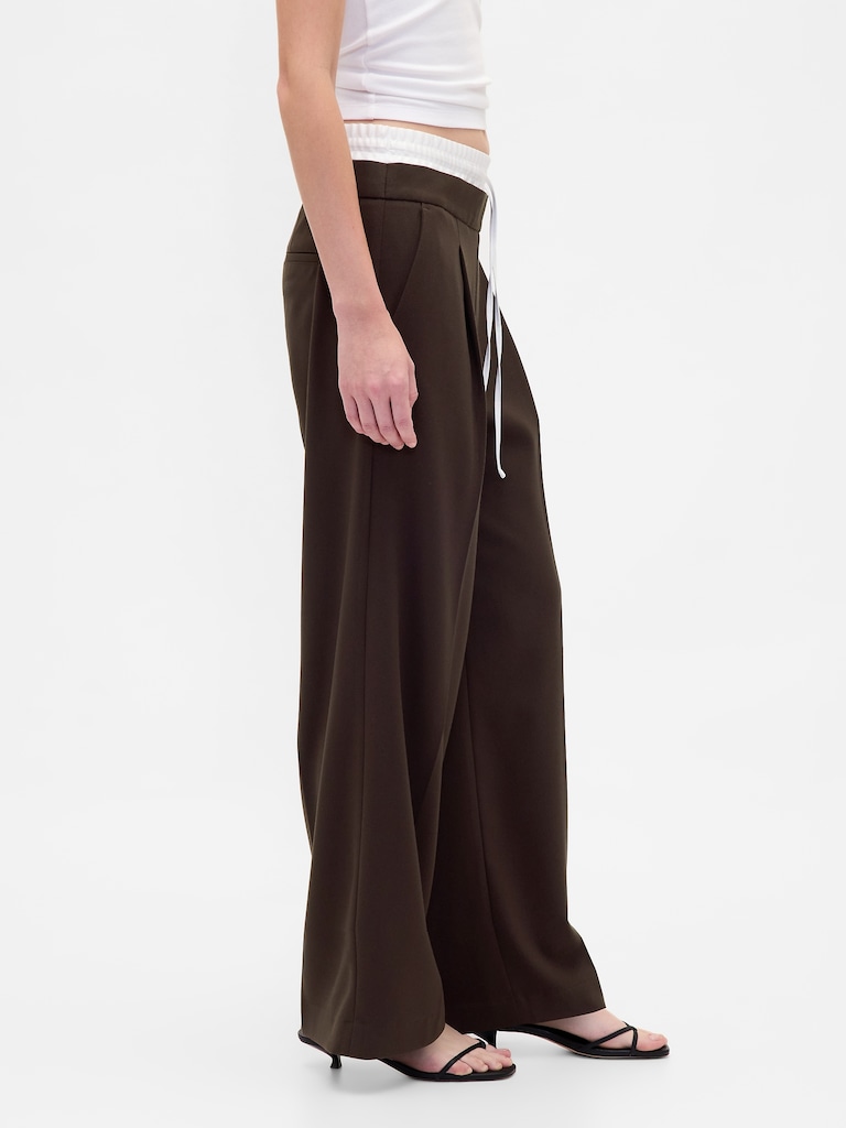 Mid Rise Double-Waist Pants