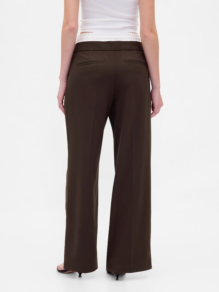 Mid Rise Double-Waist Pants