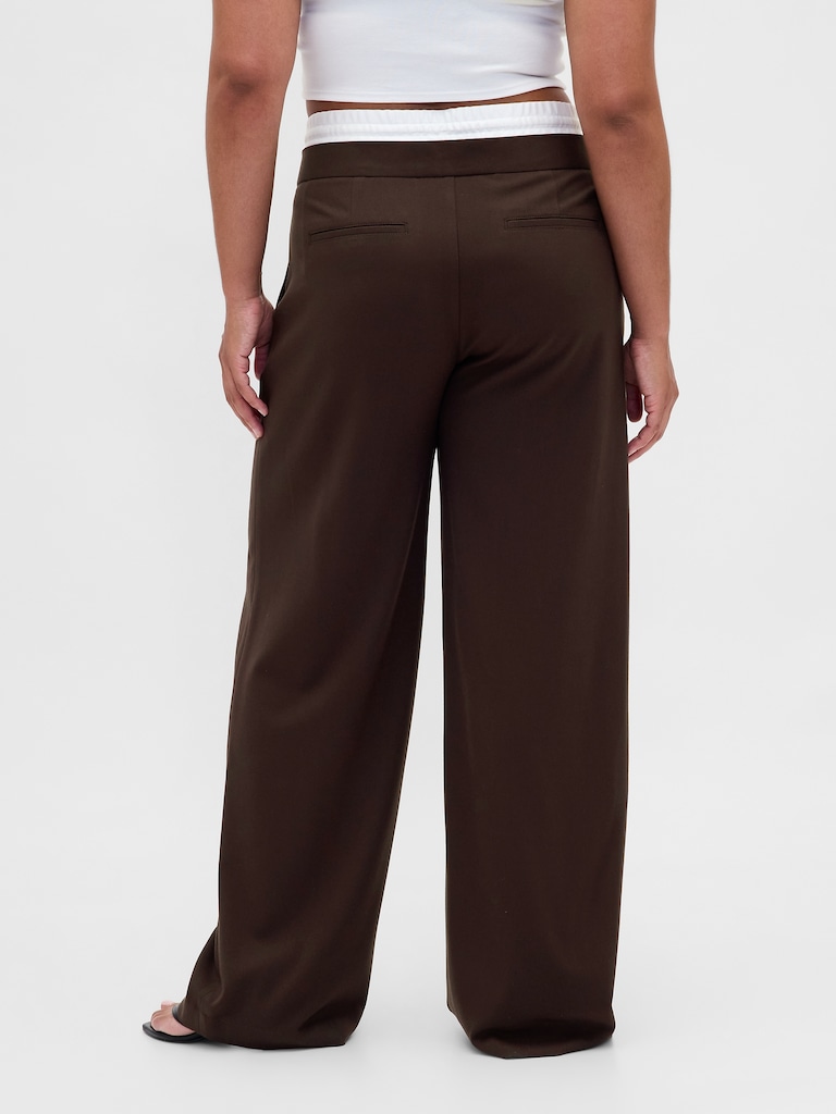Mid Rise Double-Waist Pants