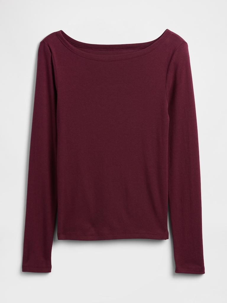 Modern Ribbed Boatneck T-Shirt