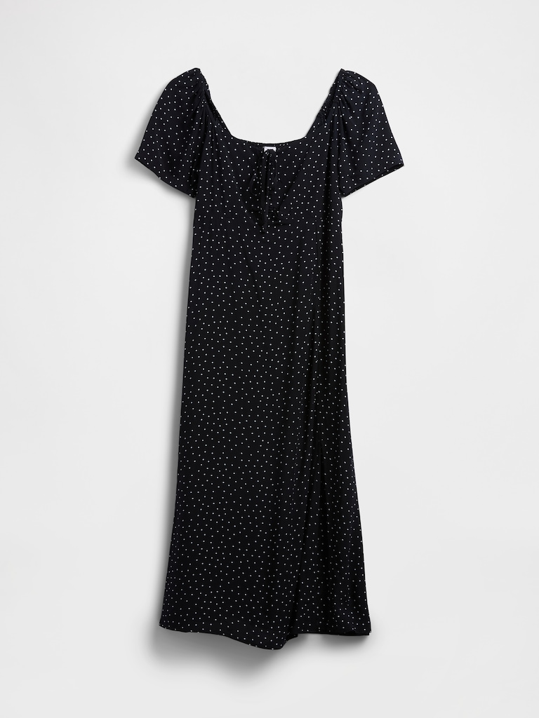 Puff Sleeve Midi Dress