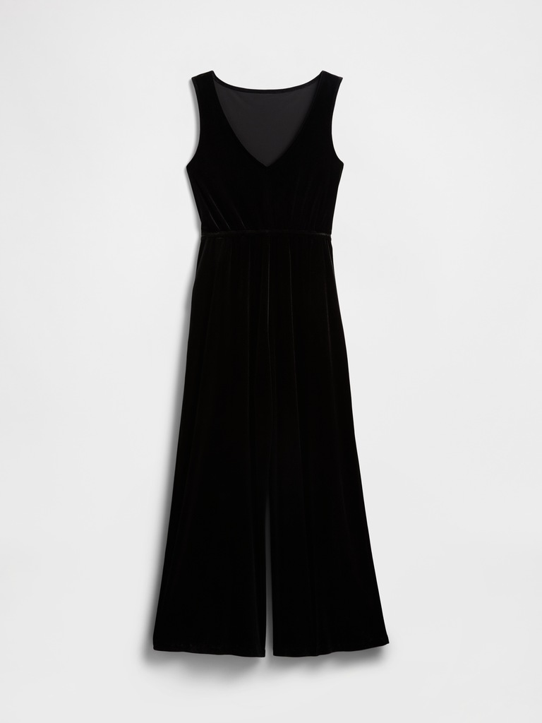 Recycled Velour Wide-Leg Jumpsuit