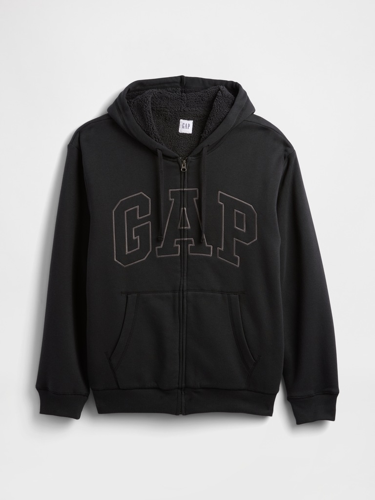 Relaxed Gap Logo Sherpa-Lined Zip Hoodie