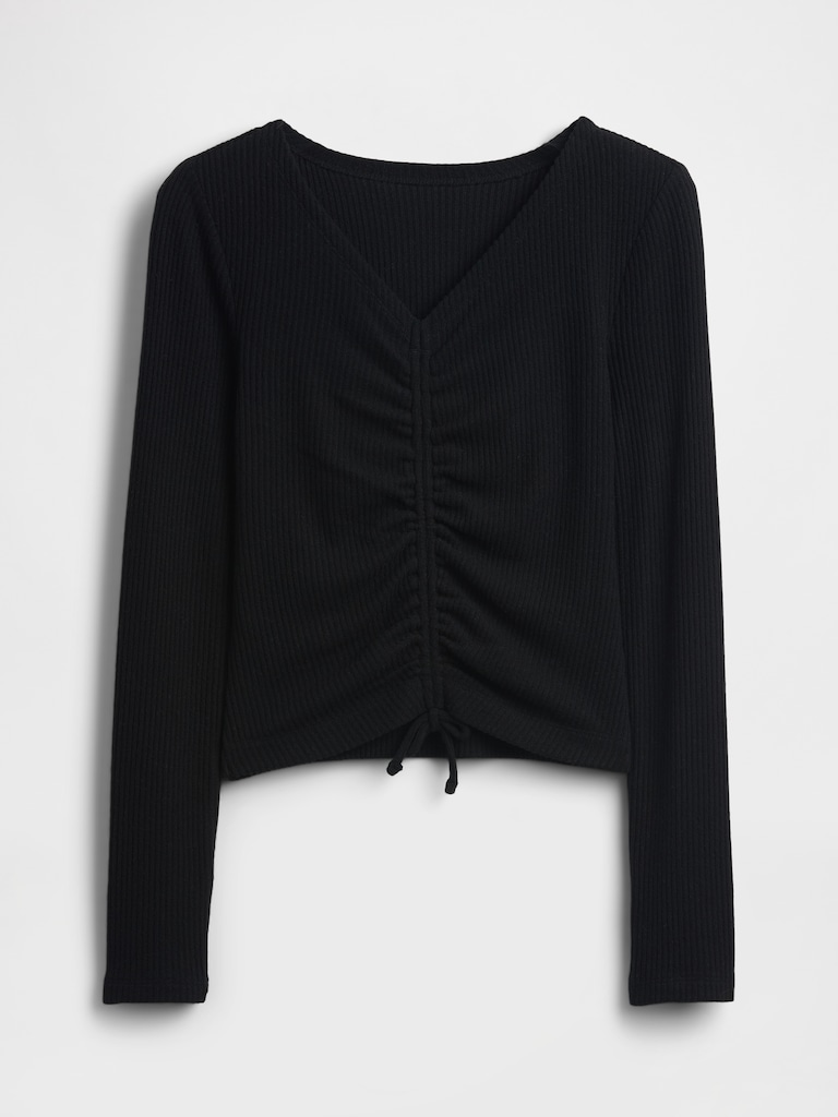 Kids Softspun Rib Ruched Top
