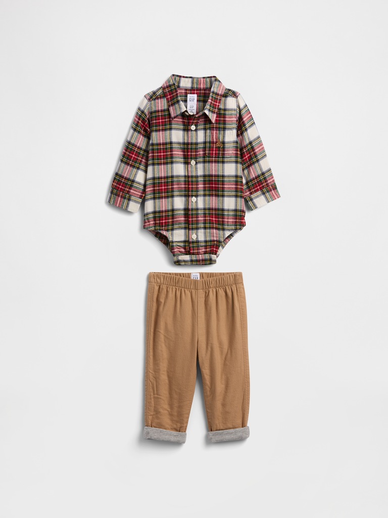 Baby Flannel Two-Piece Outfit Set