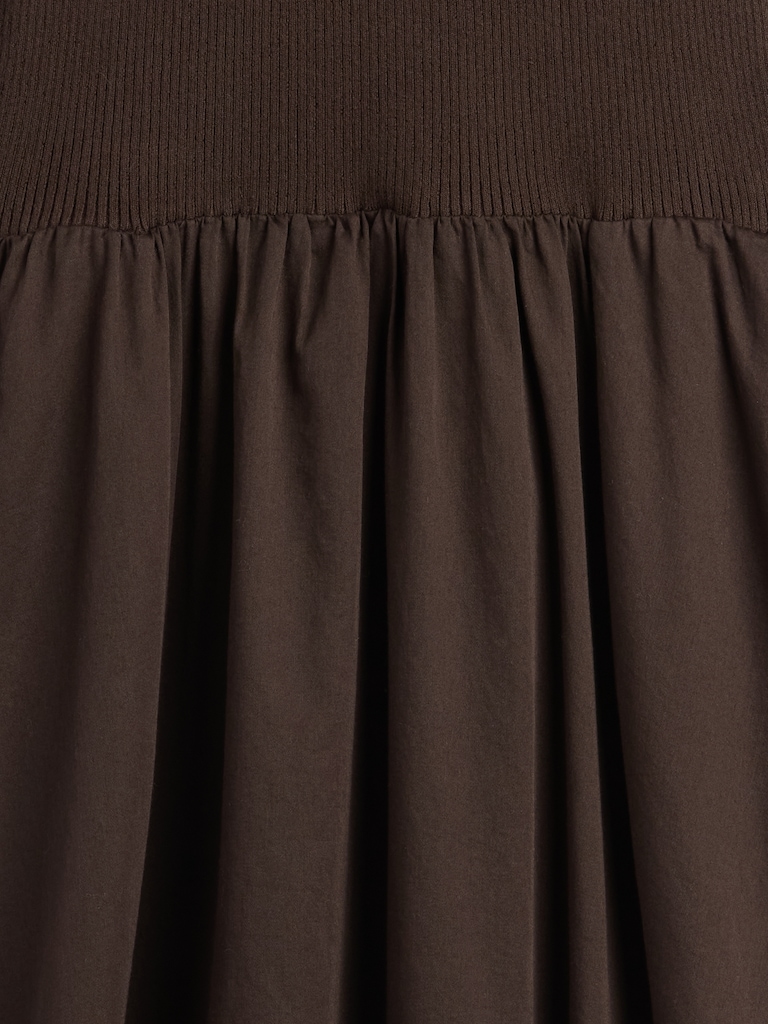 Mixed Media Drop-Waist Maxi Dress