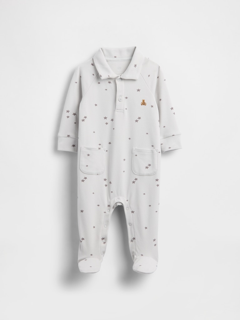 Baby Softspun Polo Footed One-Piece