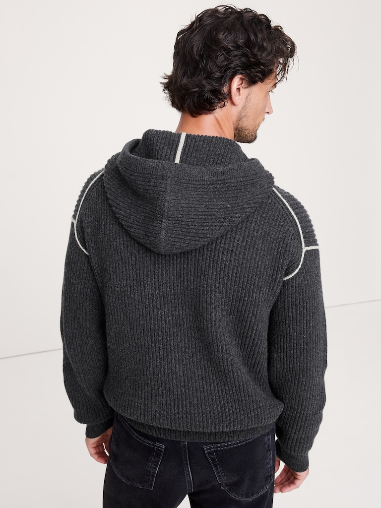 Merino-Cotton Sweater Hoodie