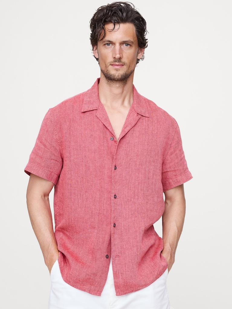 Standard-Fit Linen Resort Shirt