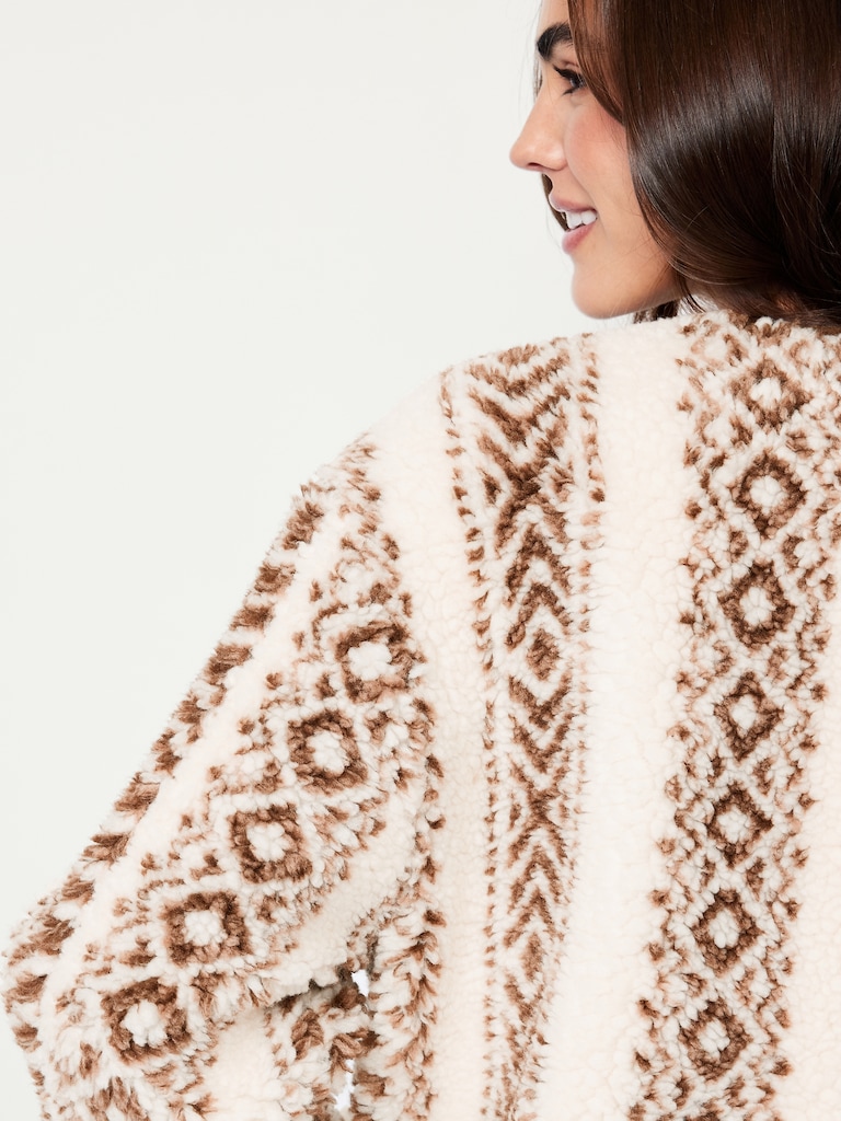 Button-Front Sherpa Jacket