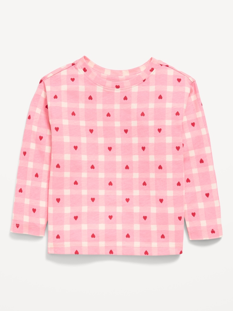 T-shirt à motif à manches longues pour toute-petite fille