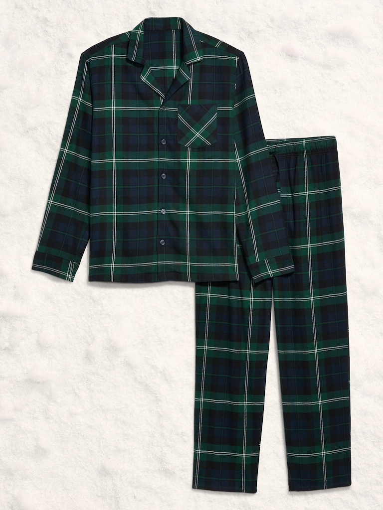 Plaid Flannel Pajama Set for Men