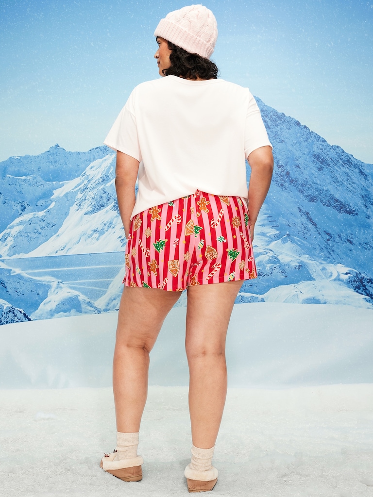 Flannel Boxer Pajama Shorts for Women