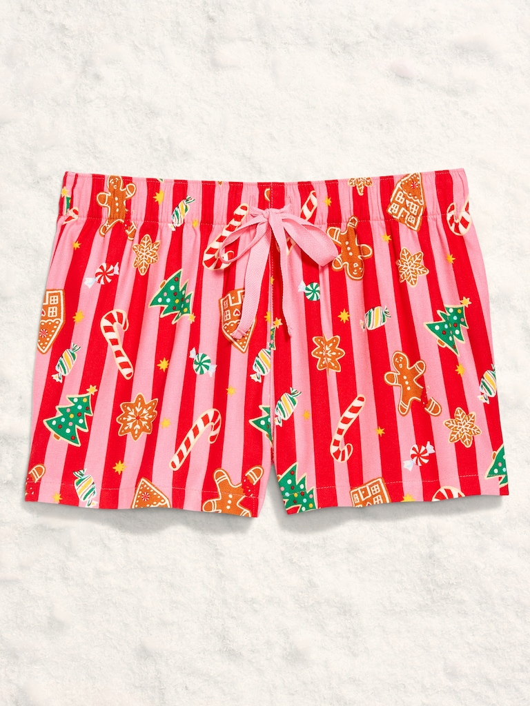 Flannel Boxer Pajama Shorts for Women