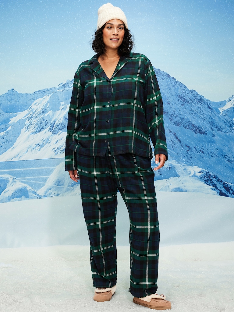 Plaid Flannel Pajama Pant Set for Women