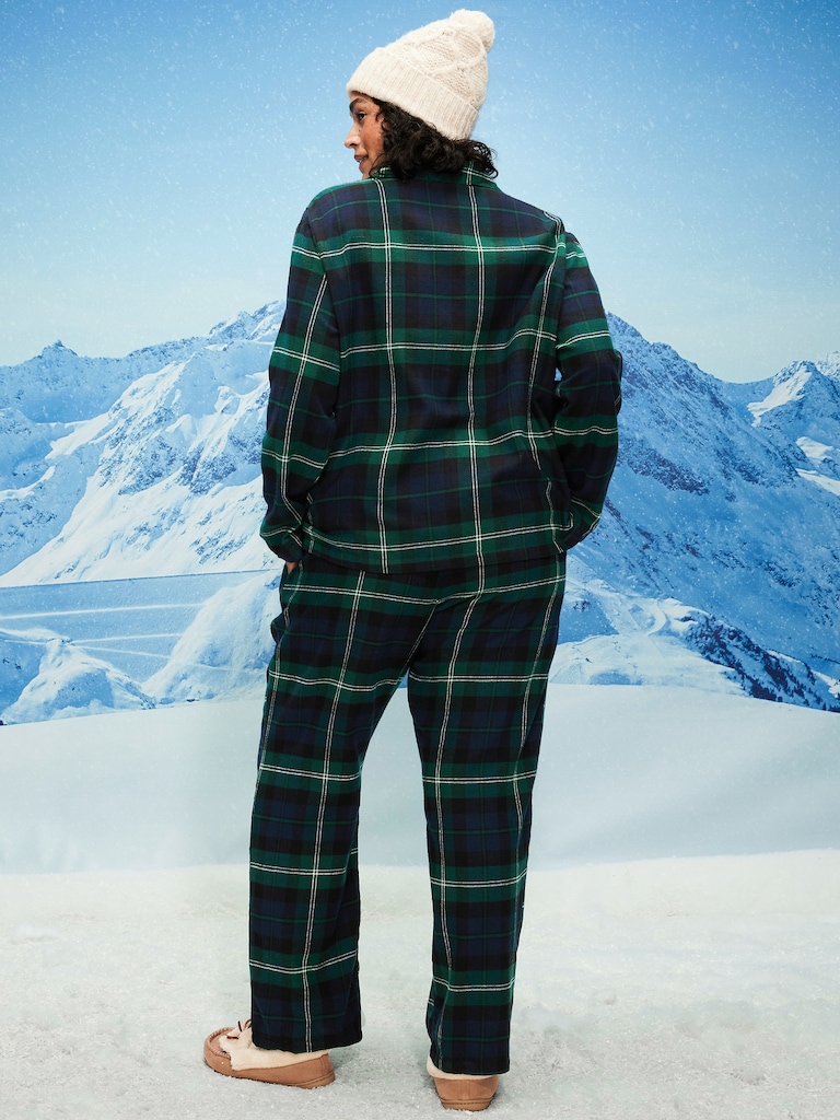 Plaid Flannel Pajama Pant Set for Women