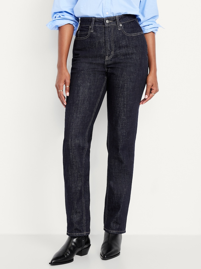 Curvy Extra High-Waisted Straight Jeans
