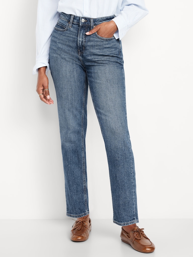 Curvy Extra High-Waisted Straight Jeans