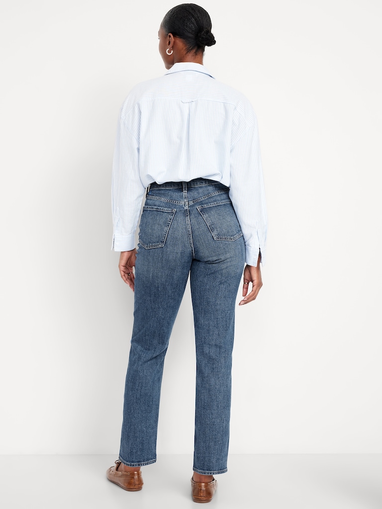 Curvy Extra High-Waisted Straight Jeans