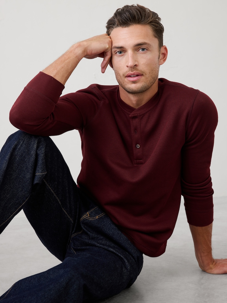 Waffle Knit Henley