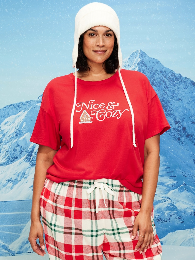 Holiday-Graphic Crew-Neck T-Shirt for Women