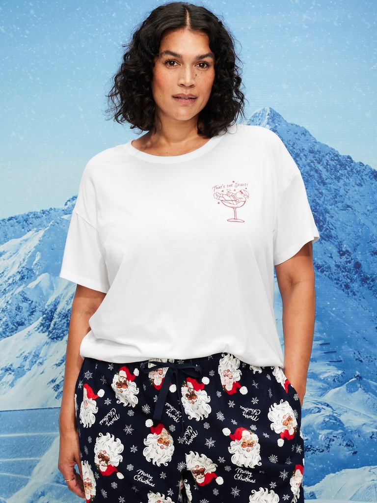 Holiday-Graphic Crew-Neck T-Shirt for Women