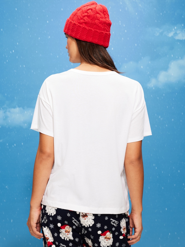 Holiday-Graphic Crew-Neck T-Shirt for Women