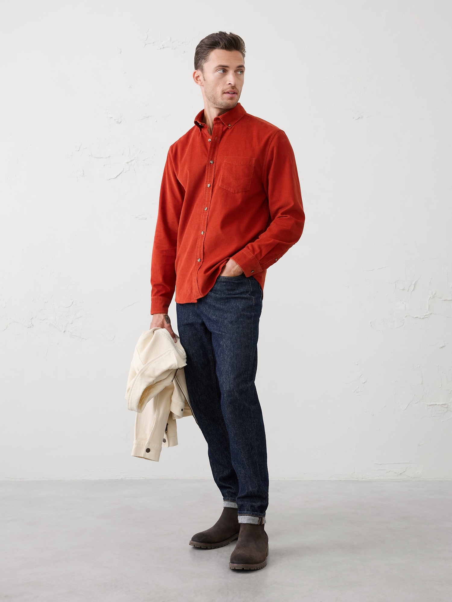 Men's Red Casual Shirts | Banana Republic Factory