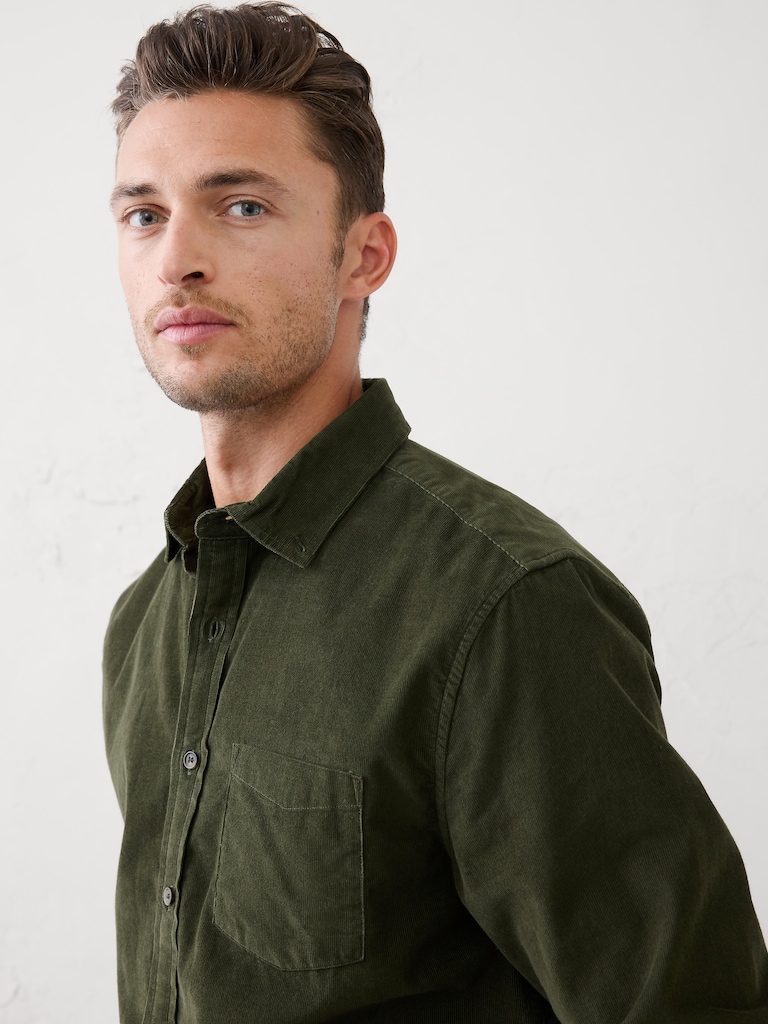 Slim-Fit Fine Wale Corduroy Shirt