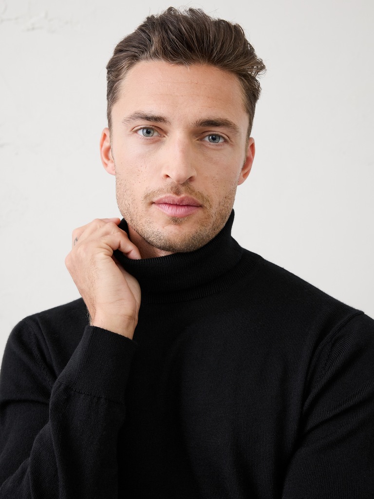 Merino Wool Turtleneck Sweater