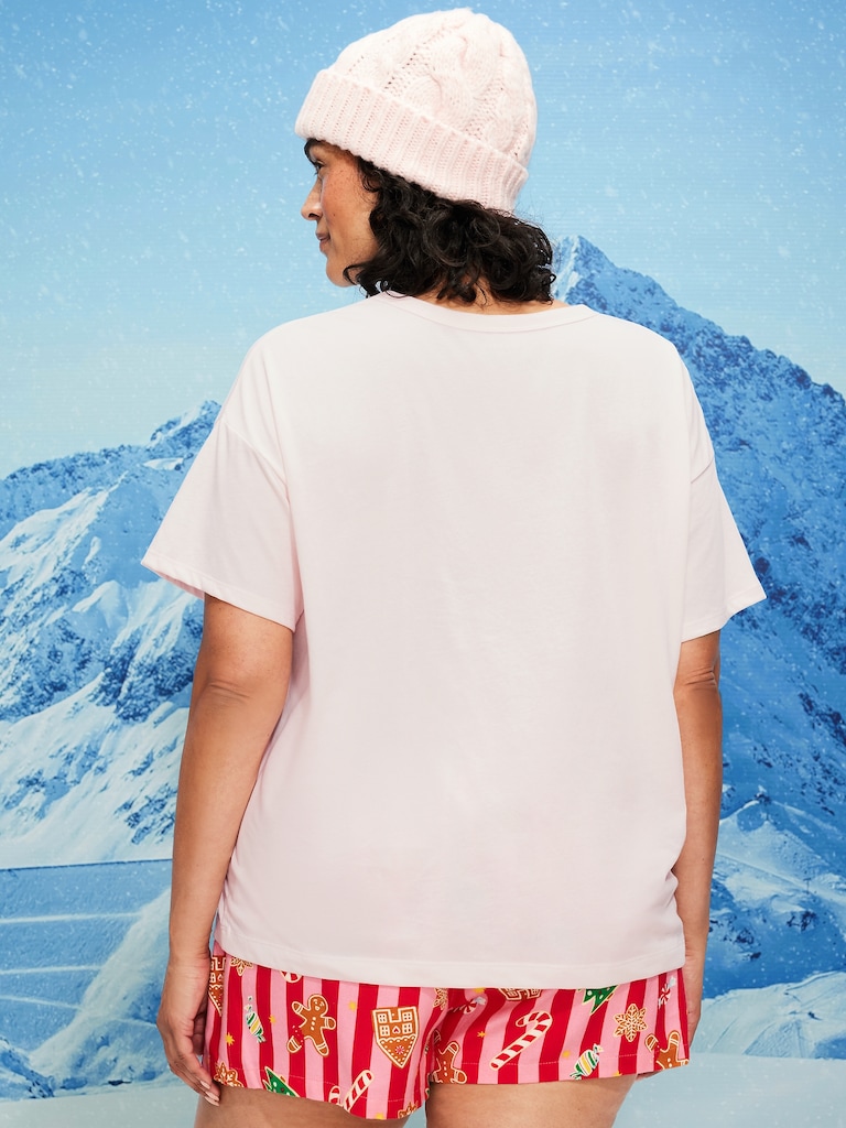 Holiday-Graphic Crew-Neck T-Shirt for Women