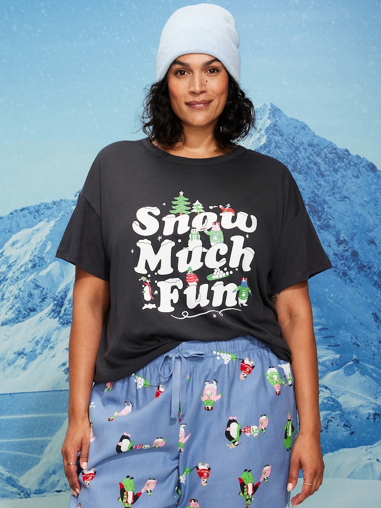 Holiday-Graphic Crew-Neck T-Shirt for Women