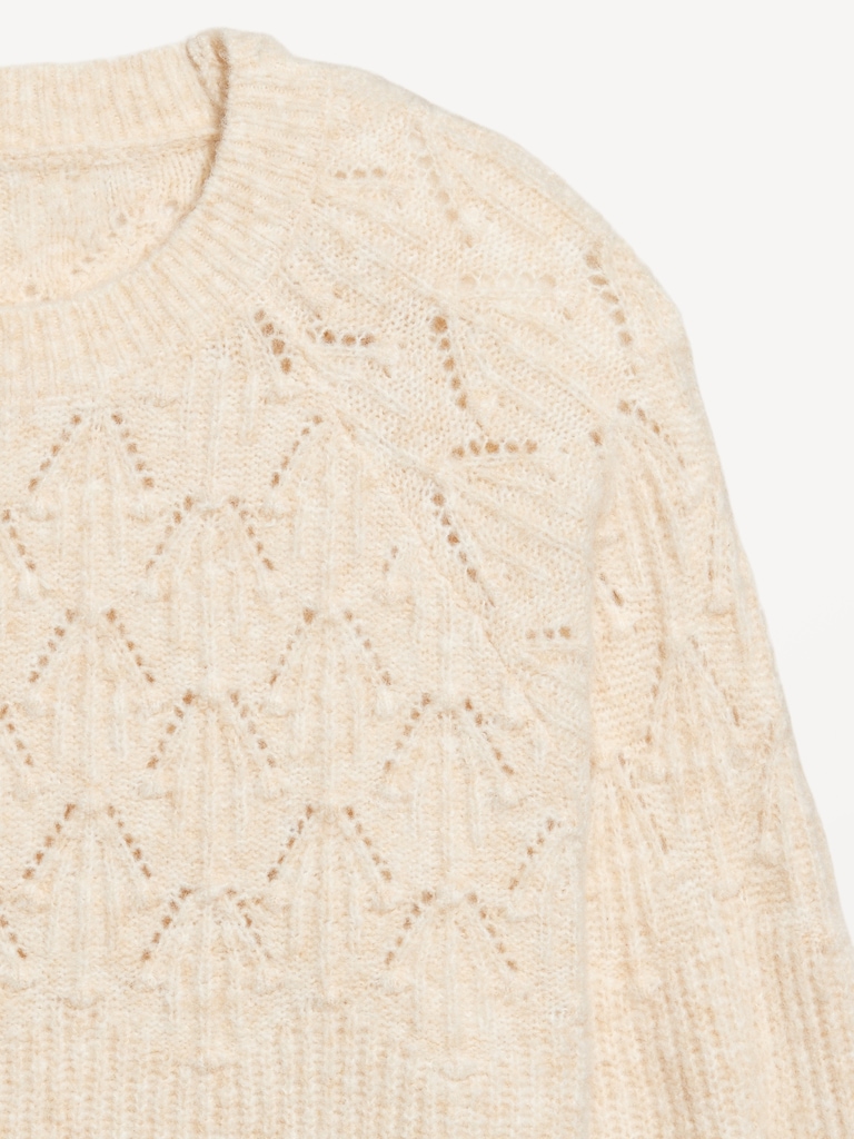 Loose Crew-Neck Cropped Sweater