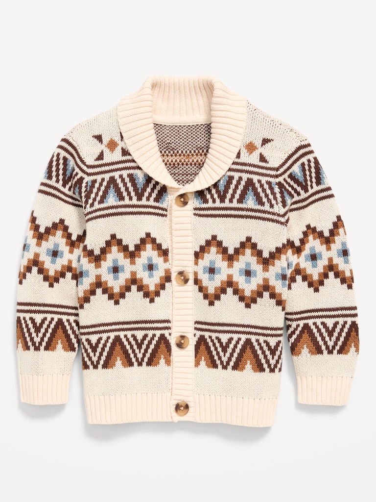 Oversized Shawl Collar Sweater for Toddler Boys
