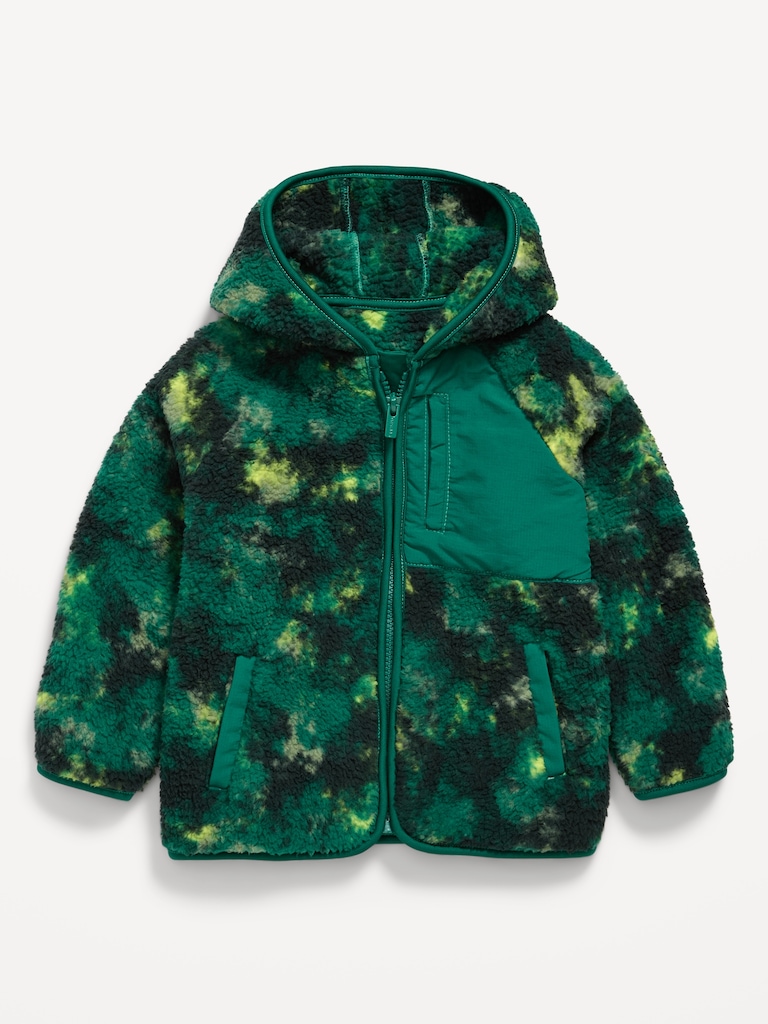 Oversized Sherpa Hooded Jacket for Toddler Boys