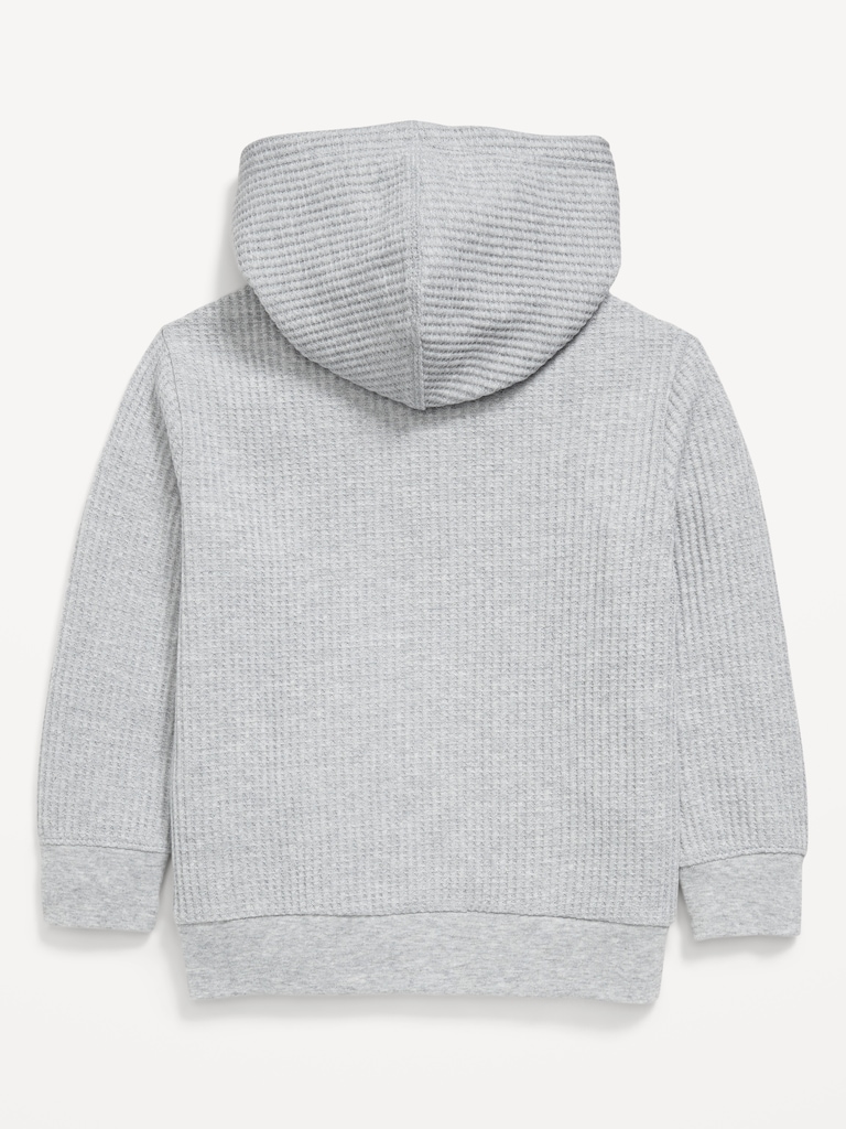 Long-Sleeve Striped Waffle-Knit Hoodie for Toddler Boys