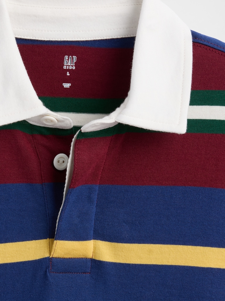 Kids Relaxed Stripe Rugby Polo Shirt