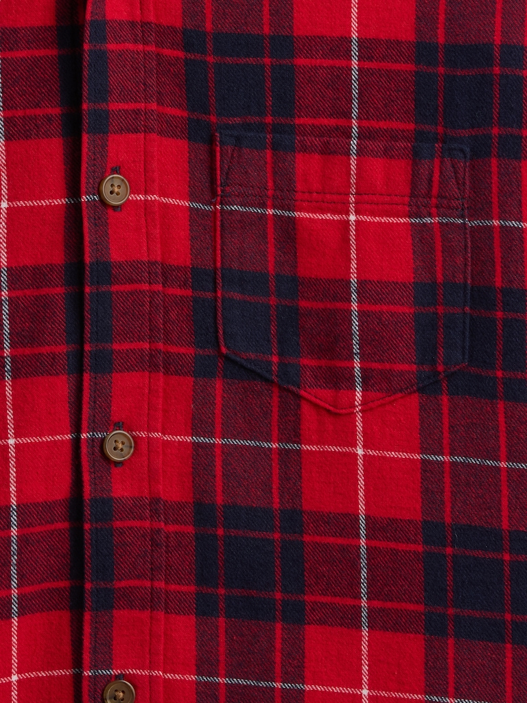 Kids Relaxed Hooded Flannel Shirt