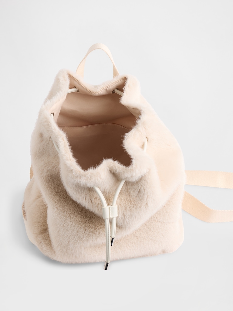 Kids Faux Fur Backpack