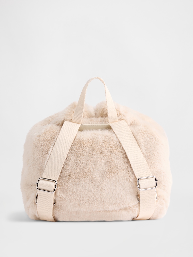 Kids Faux Fur Backpack