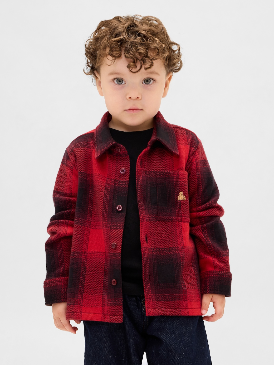 Baby & Toddler Knit Jersey Plaid Shirt
