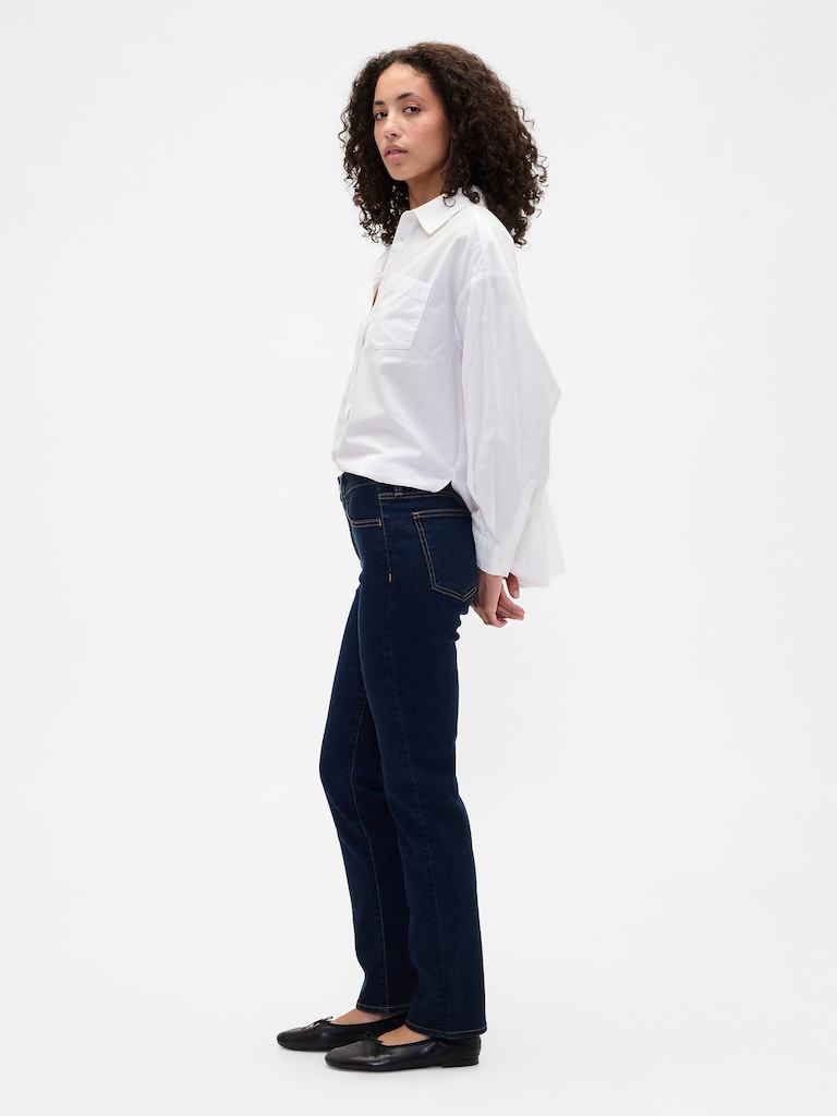 Mid Rise Classic Straight Jeans