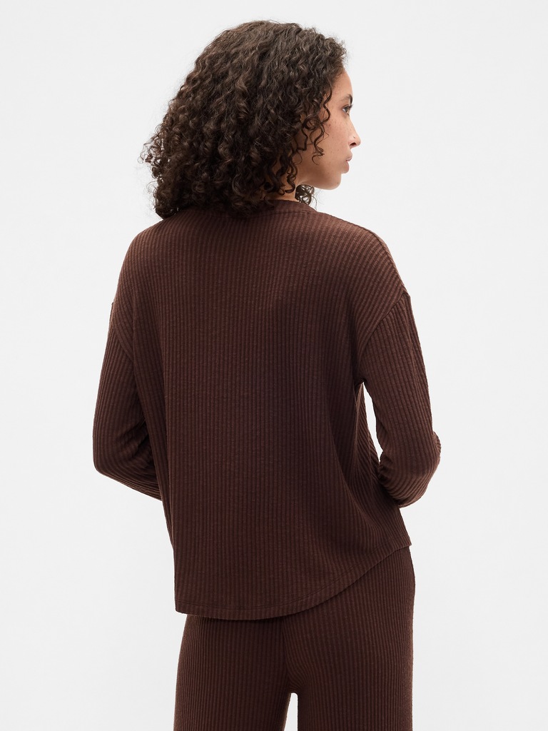 Relaxed Ribbed PJ Top