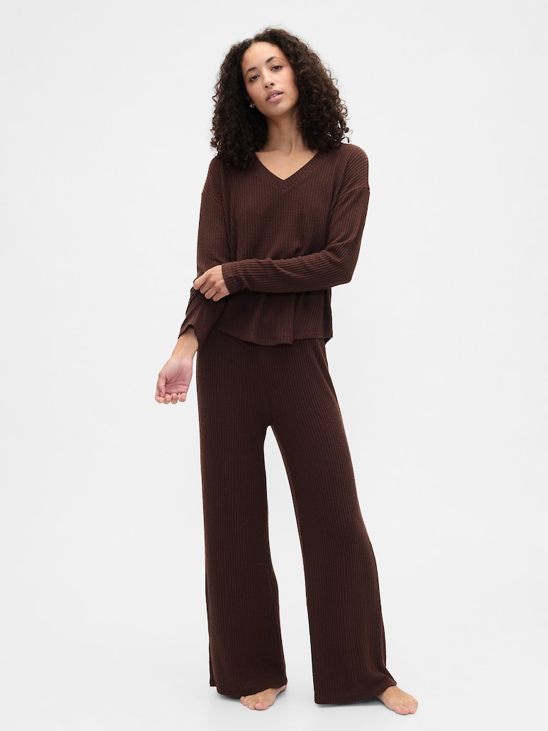 Relaxed Ribbed PJ Top