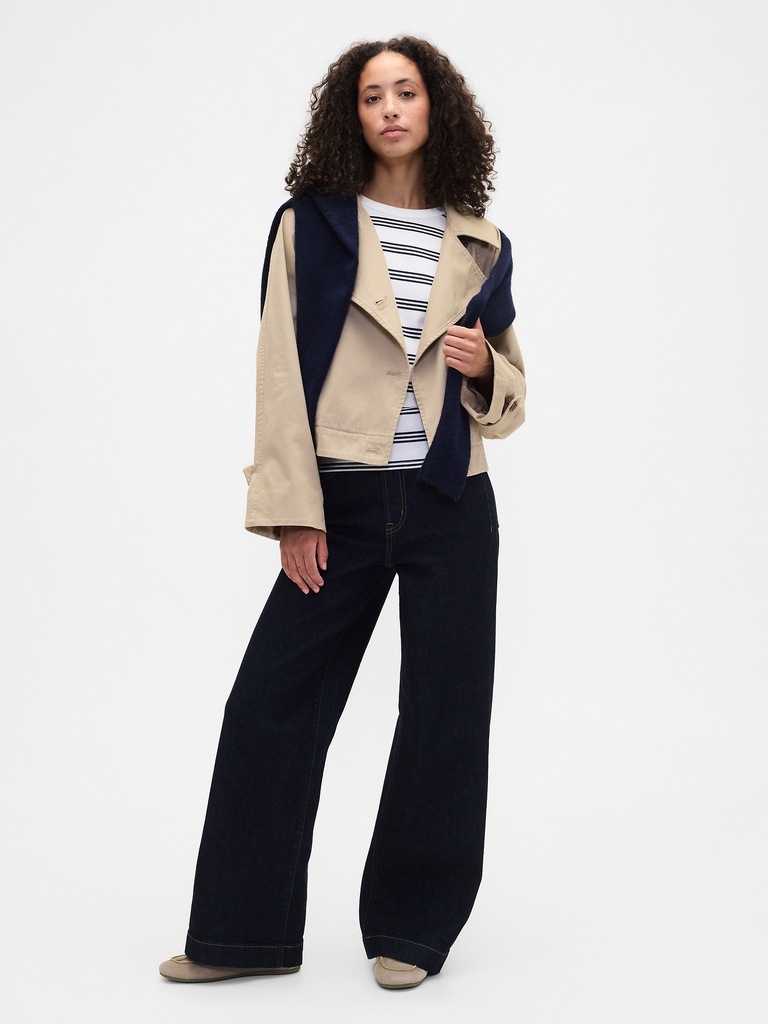 Ribbed Stripe Crewneck T-Shirt