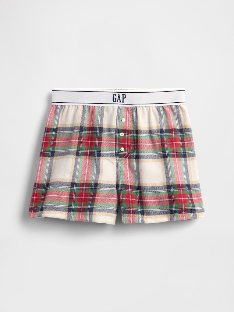 Kids Recycled Flannel PJ Boxer Shorts
