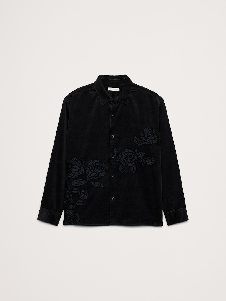 Relaxed-Fit Embroidered Corduroy Overshirt