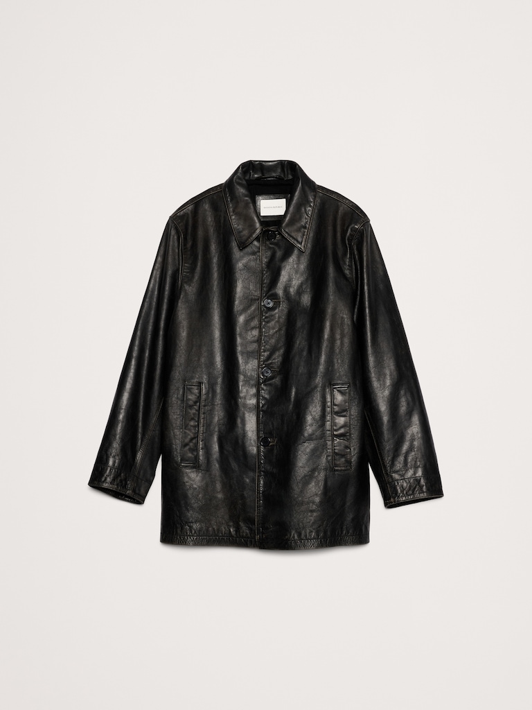 Relaxed Leather Carcoat